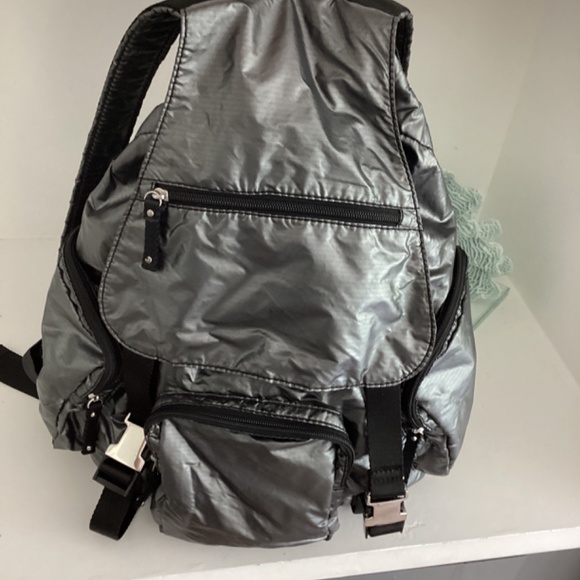 Bebe Sport Gray Nylon Retha Backpack - Picture 10 of 14